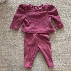 GAP Baby Waffle Knit Top in Mauve Pink
